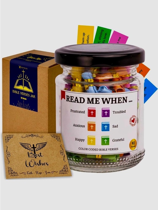 Other - Bible Verse Jar - 92 Hand-Rolled Bible Scrolls for Daily Encouragement